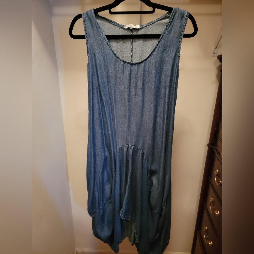 Tempo Paris Light Blue Chambray Dress